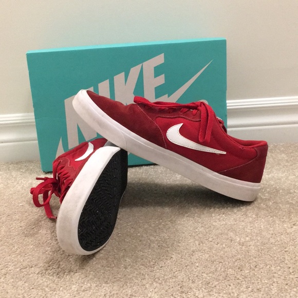 Nike SB Chron SLR Red & White Skate Shoes - Picture 2 of 4